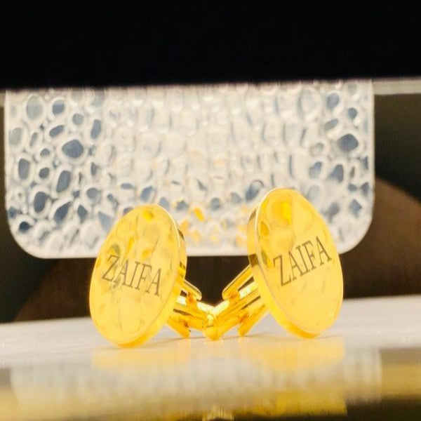 Engraved name cufflinks