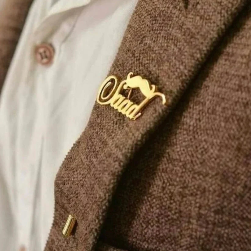 name coat pin