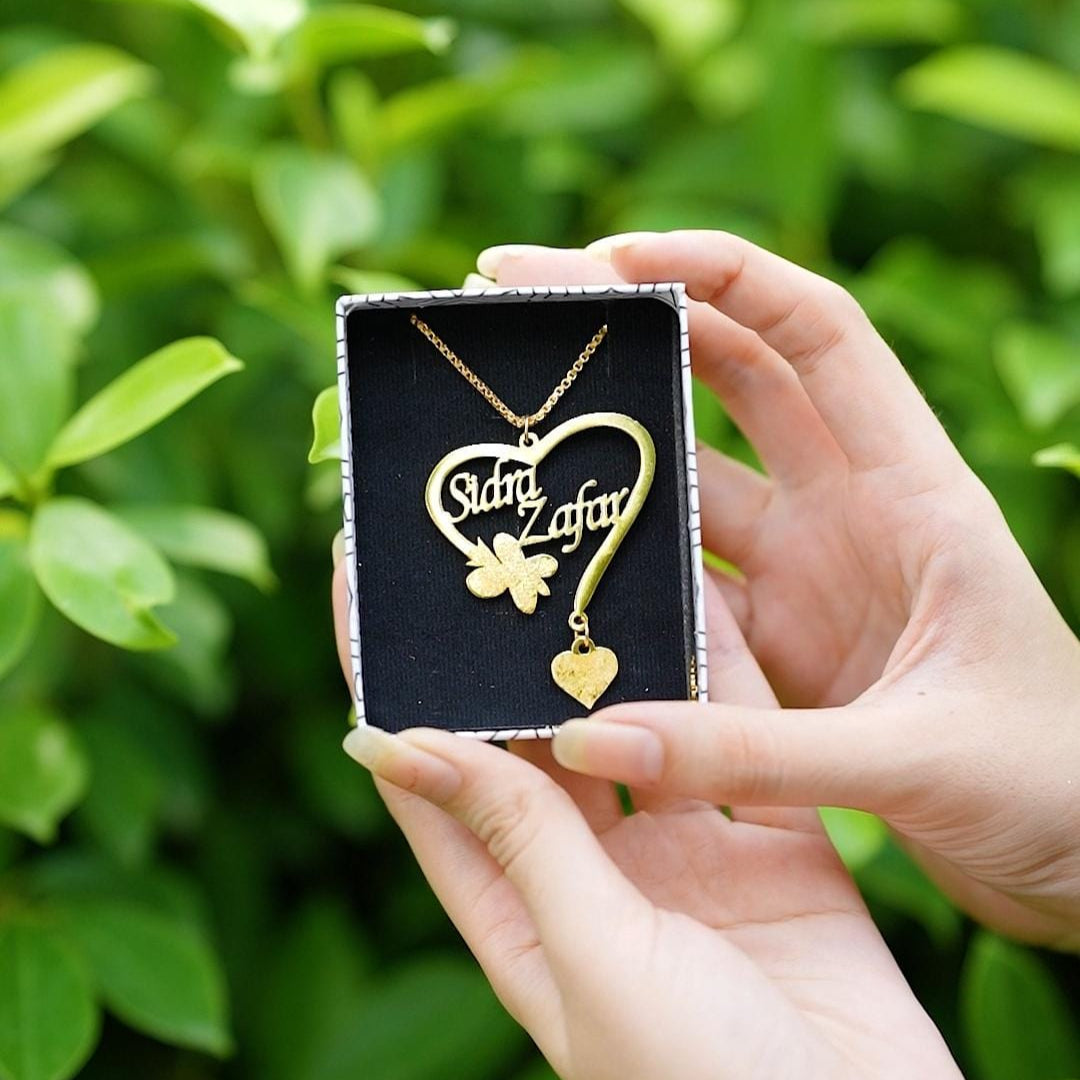 "Customised heart name locket
